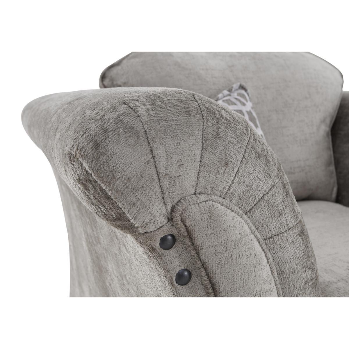 Holly Fabric Armchair With Studs - Beige – image 3