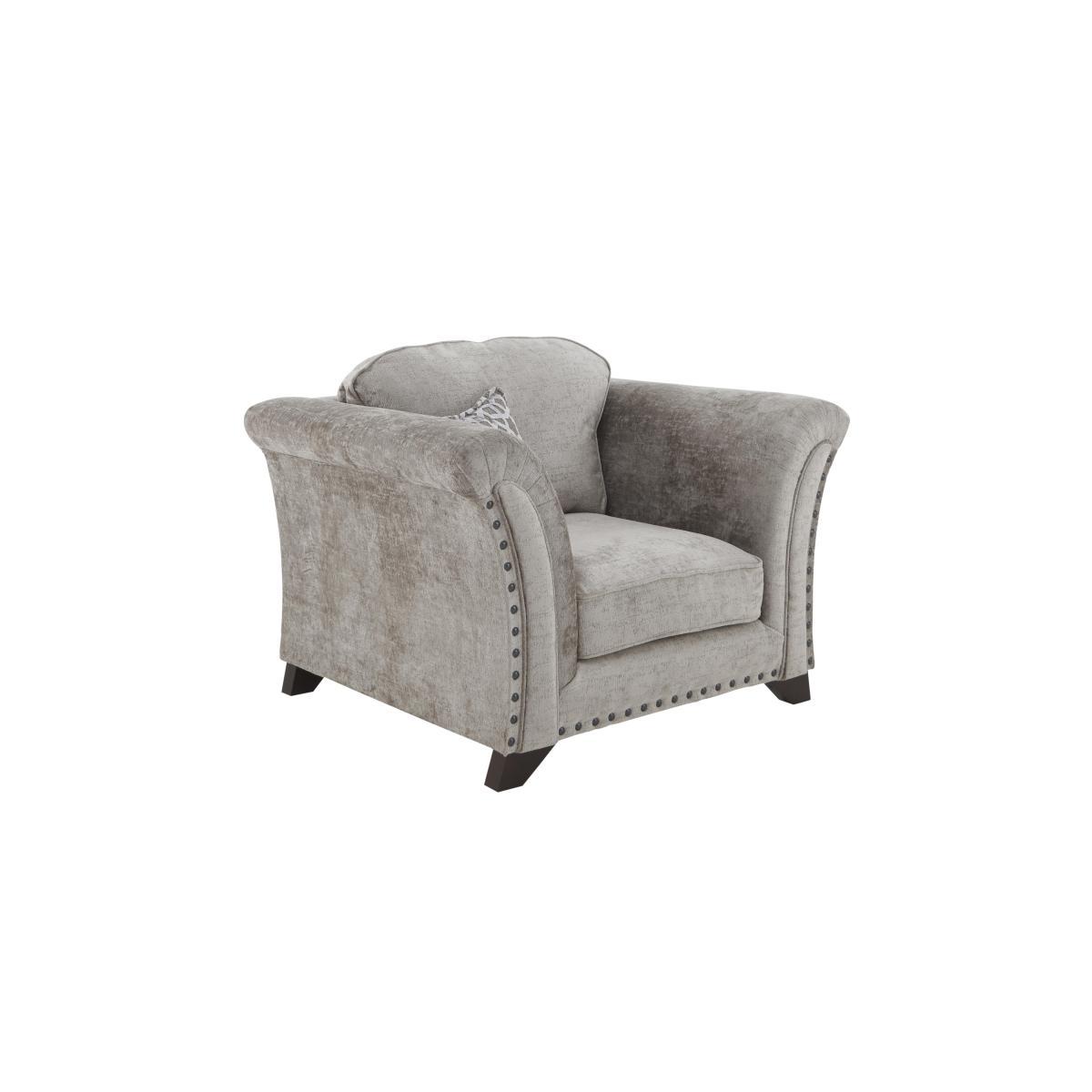 Holly Fabric Armchair With Studs - Beige – image 4