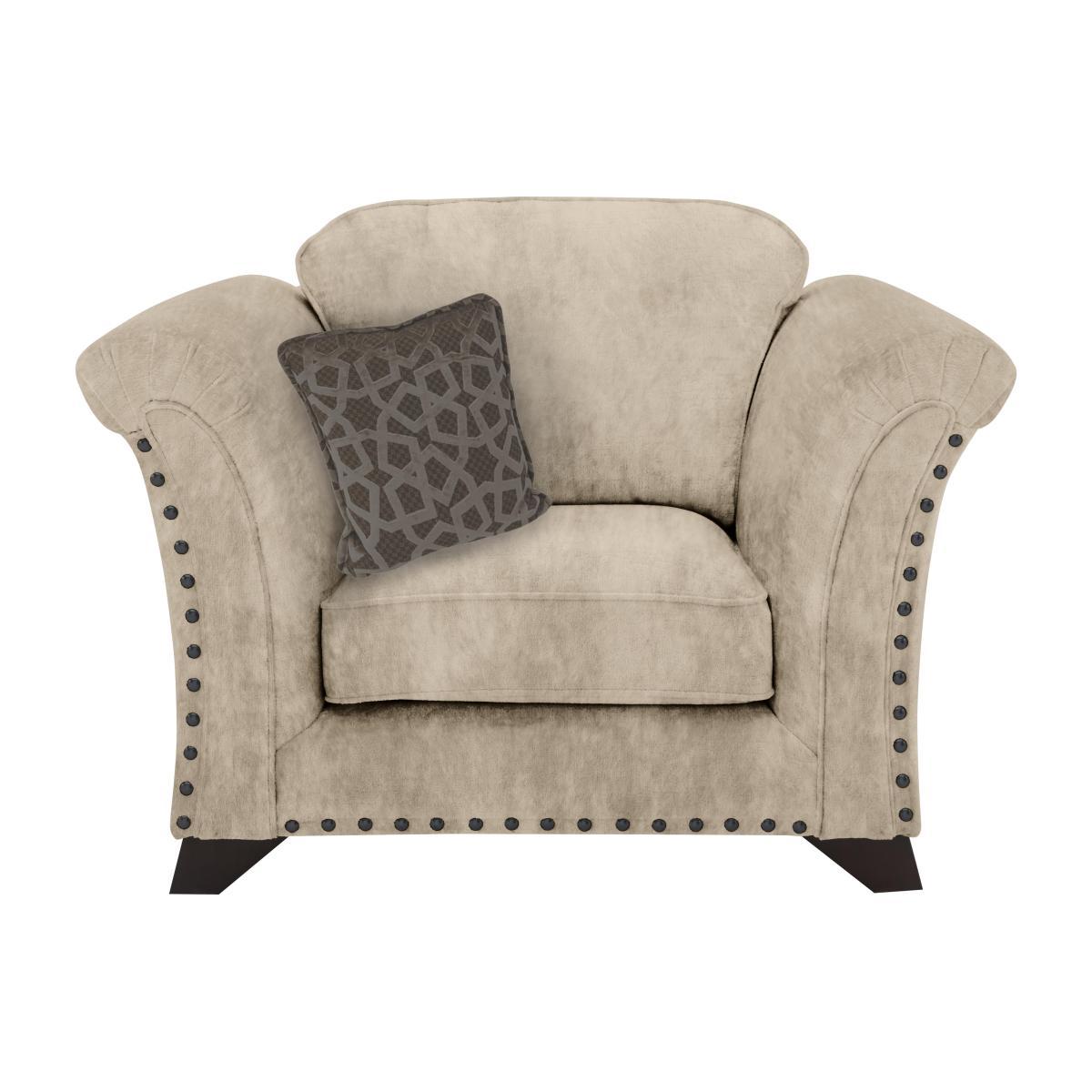 Holly Fabric Armchair With Studs - Beige – image 1