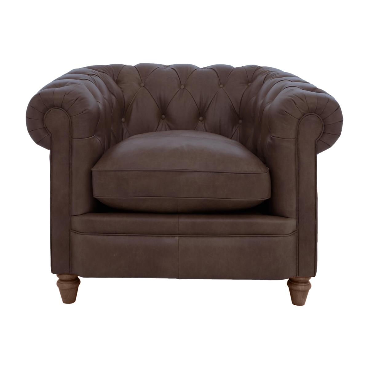 Alexander and James - Chesterfield Collection Ralph Leather Chair - Satchel Nutmeg - Dark Feet