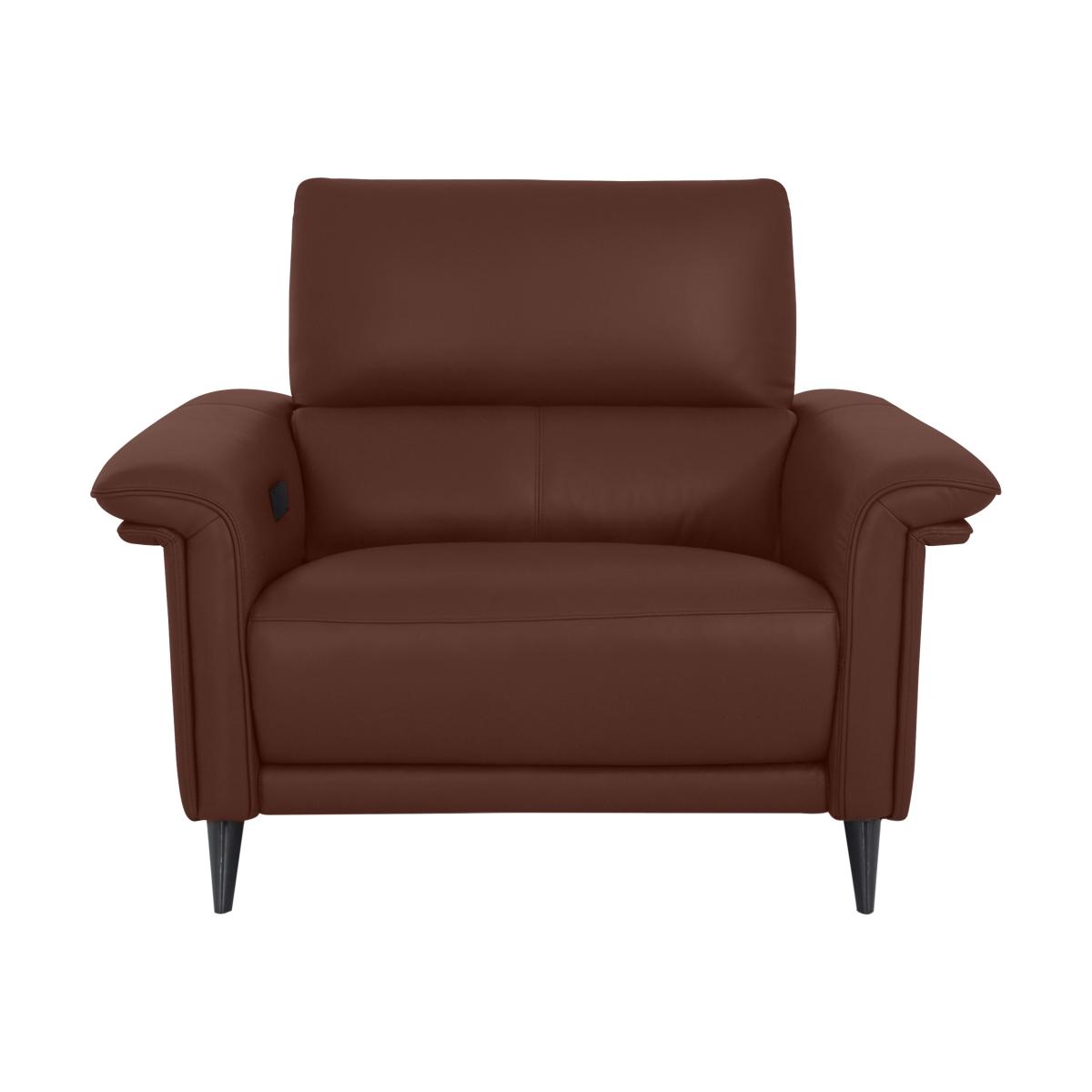 Domicil - Huxley Leather Power Recliner Chair with Telescopic Headrest - NN Saddle Brown