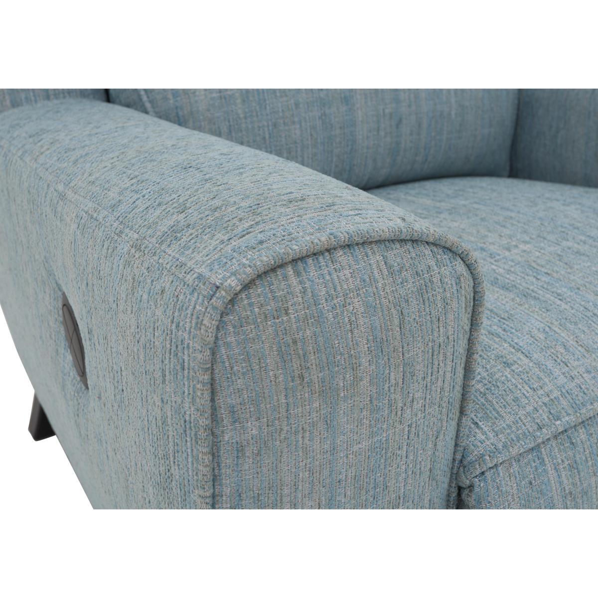 Comfort Story - Title Fabric Recliner Armchair with Power Headrests - Blue – image 2