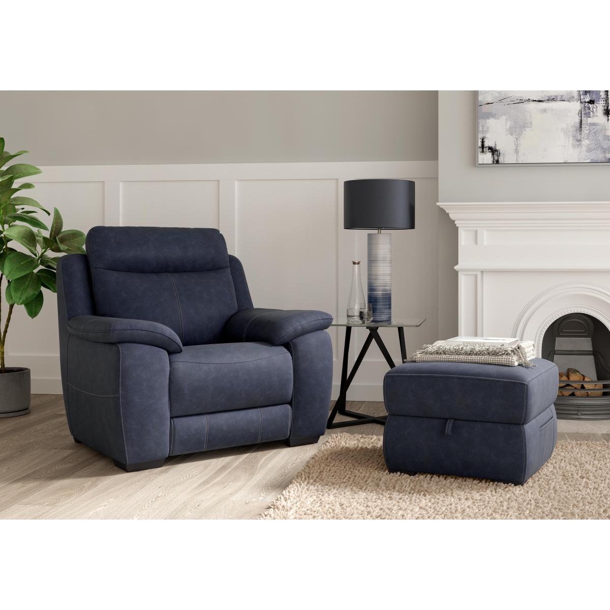 Starlight Express Leather Power Recliner Armchair with Power Headrest - Brown – image 3