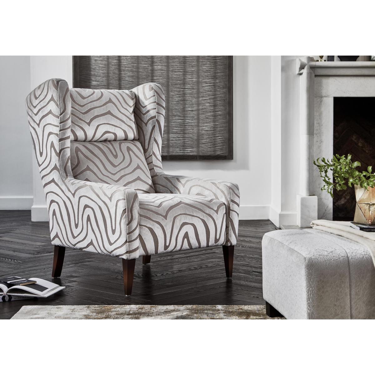 Boutique Lavish Fabric Wing Chair - Pattern – image 2