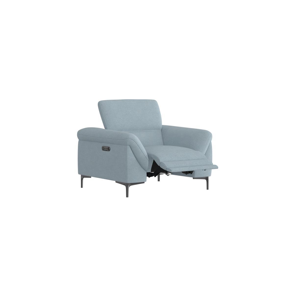 Galaxy Fabric Power Recliner Armchair with Power Headrests - Grey- World of Leather – image 3