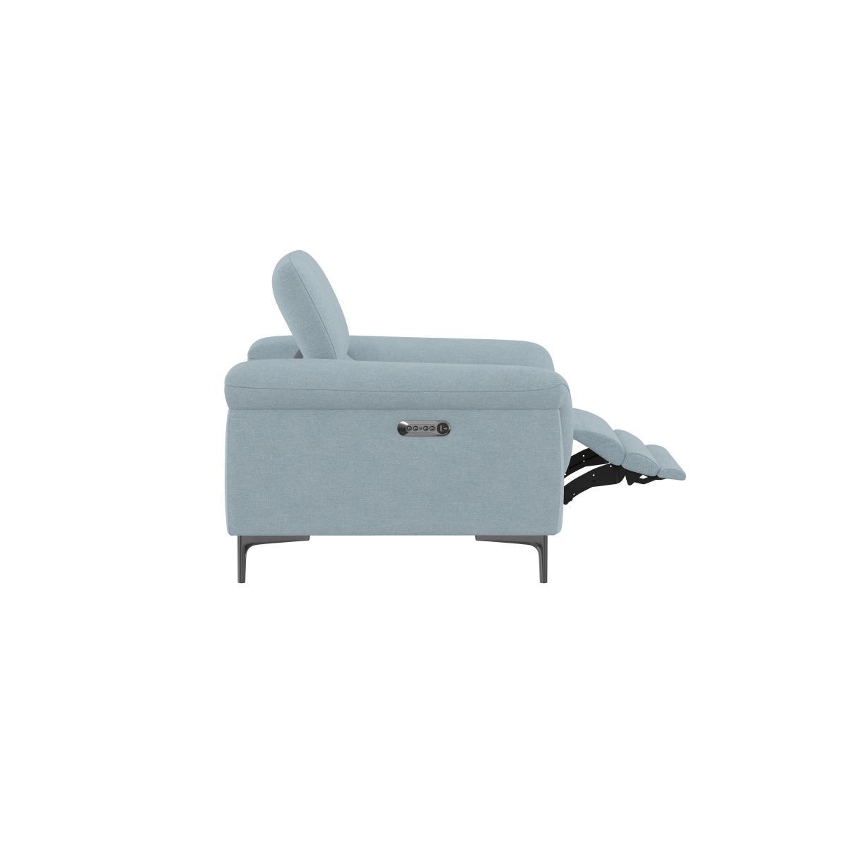 Galaxy Fabric Power Recliner Armchair with Power Headrests - Grey- World of Leather – image 4