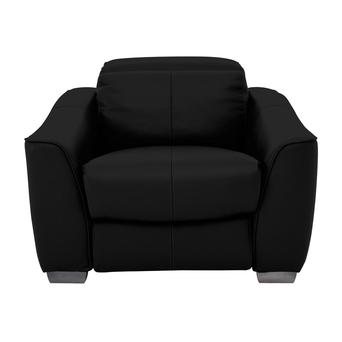 Xavier BV Leather Armchair with Power Recliner - Classic Black – image 1