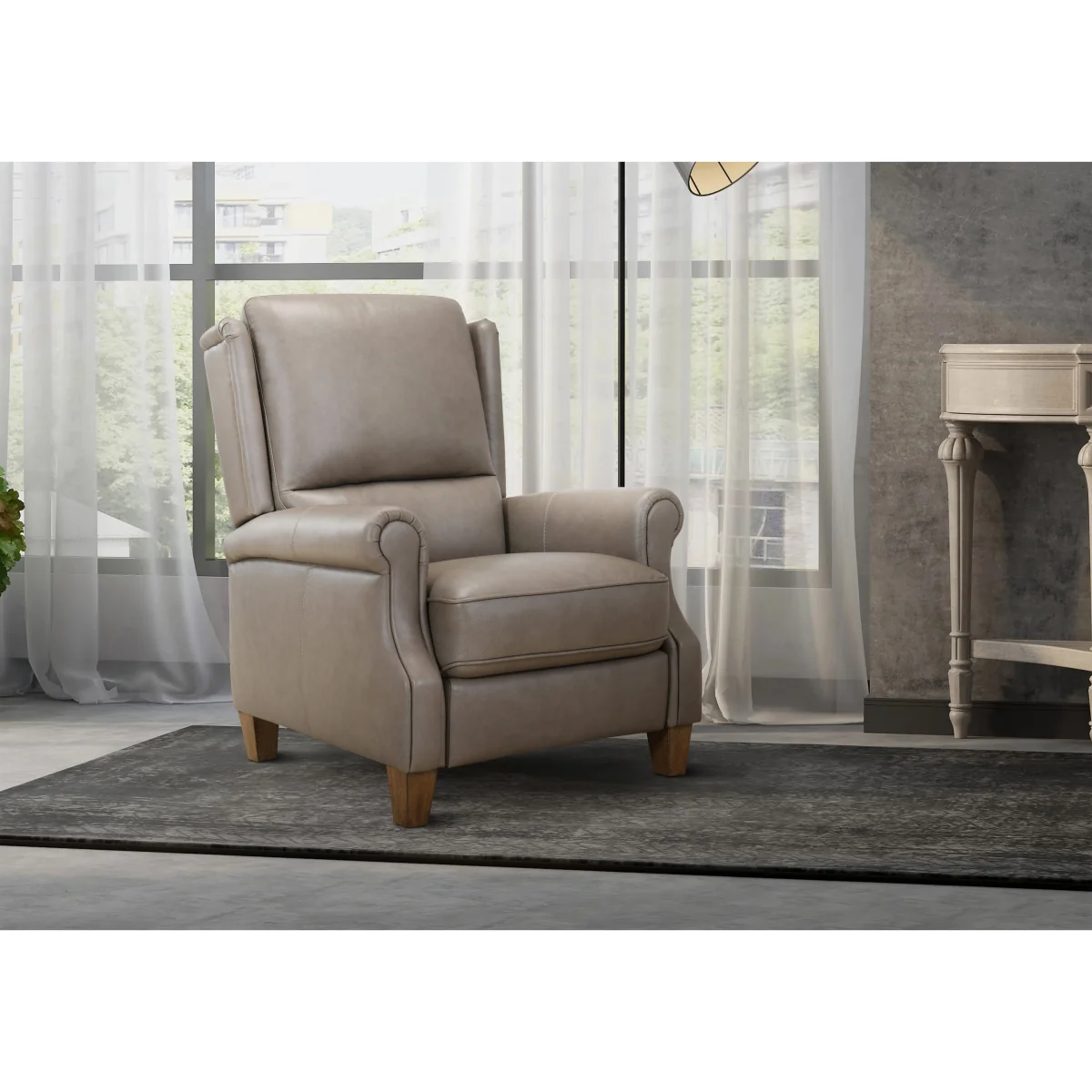 Carrick Leather Power Recliner Wing Chair - Sage - Sofas and Armchairs – image 3