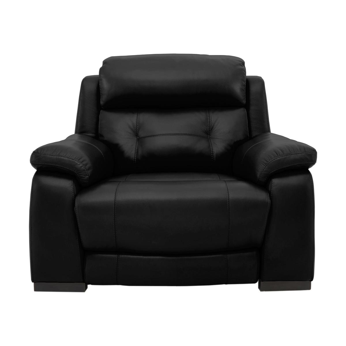 Ease Leather Recliner Armchair - Black - By Furniture Village – image 1
