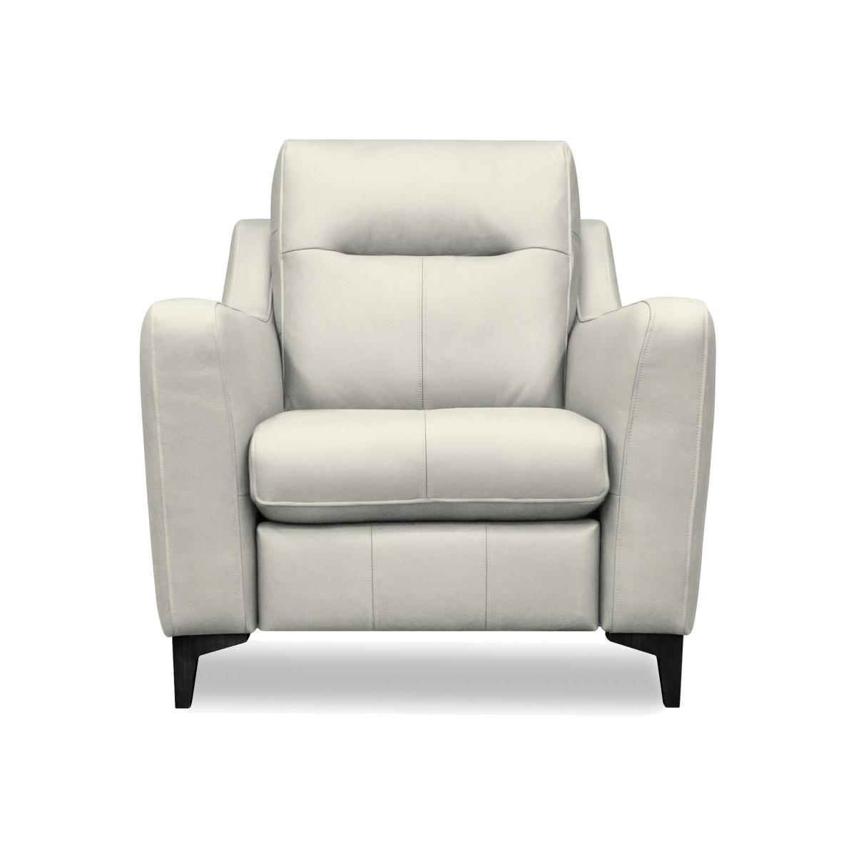 G Plan - Arlo Leather Power Recliner Chair - Light Grey with Ebony Feet