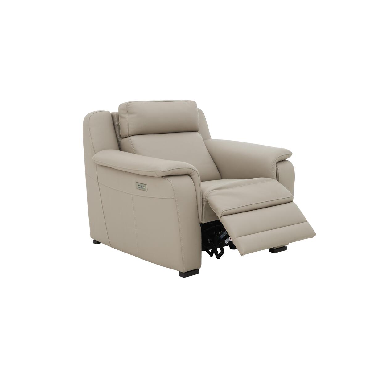 Nicoletti - Matera Leather Power Recliner Armchair with Pad Arm - Black – image 5