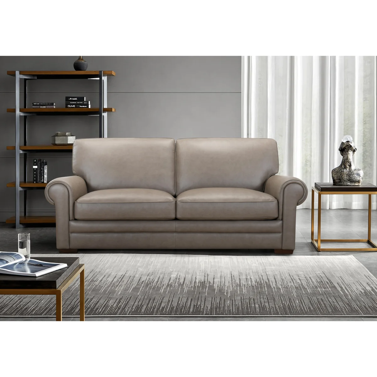 Carrick 3 Seater Leather Sofa - Sea Spray - Sofas and Armchairs – image 2