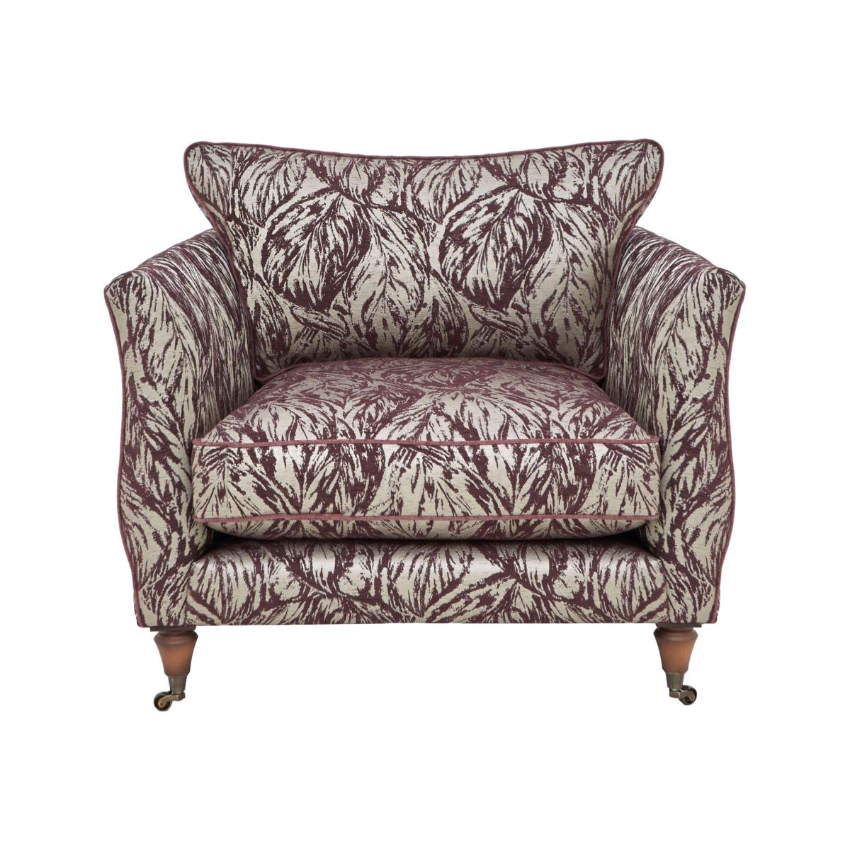 Boutique Chatterley Chair - Canopy Mulberry with Walnut Castor