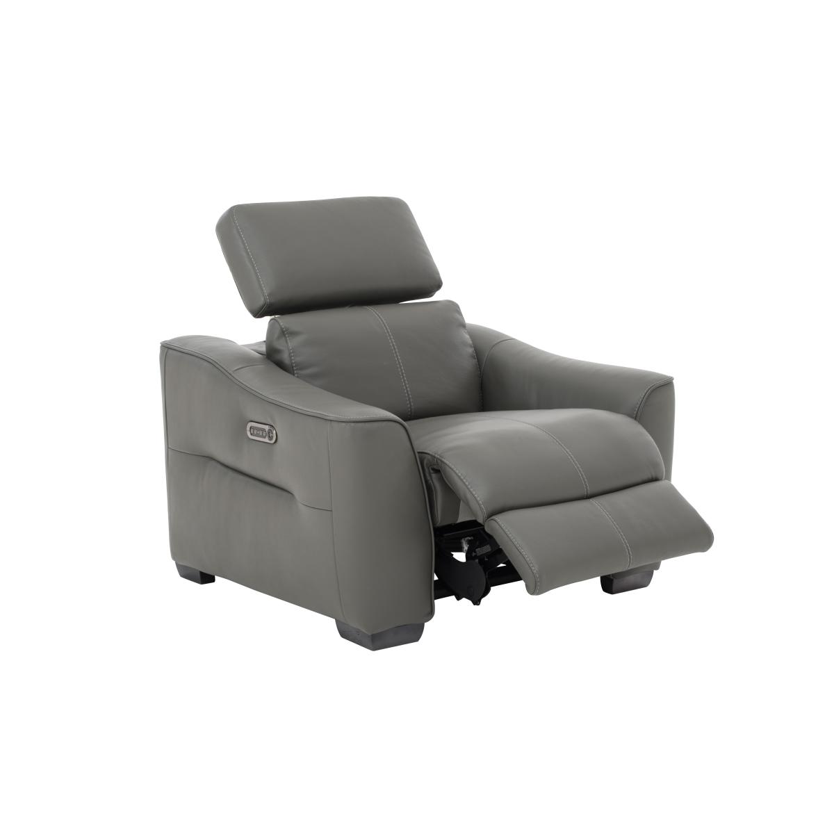 Xavier NC Leather Armchair with Power Recliner - NC Deep Red – image 2