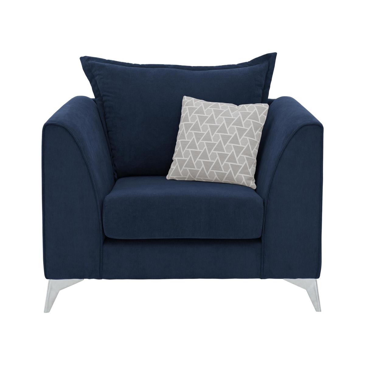 Lolly Fabric Armchair - Blue - By Furniture Village – image 1