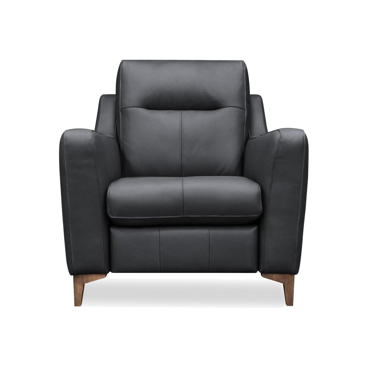 G Plan - Arlo Leather Chair - Cambridge Pet Blue with Walnut Feet