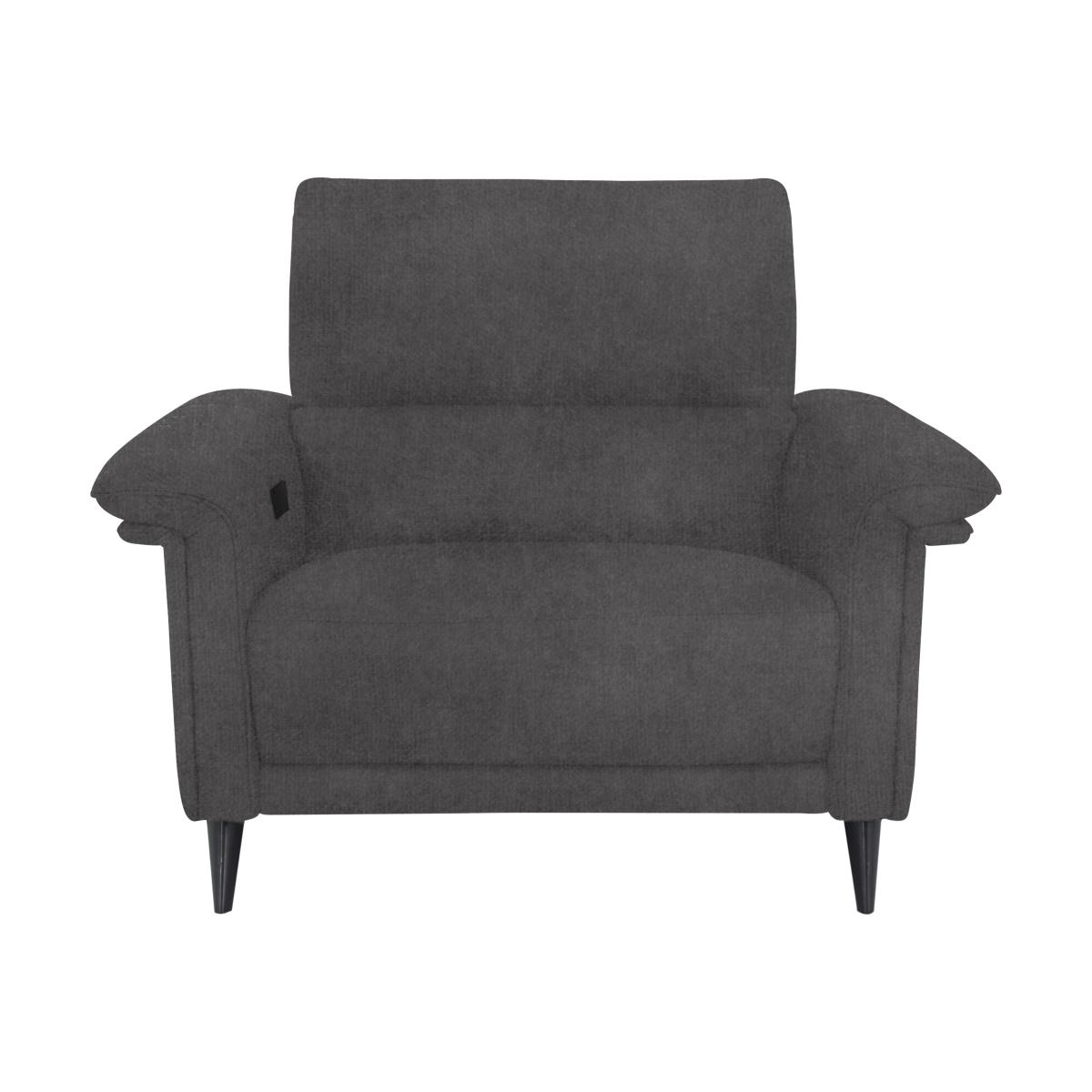Domicil - Huxley Fabric Power Recliner Chair with Telescopic Headrest - Pewter