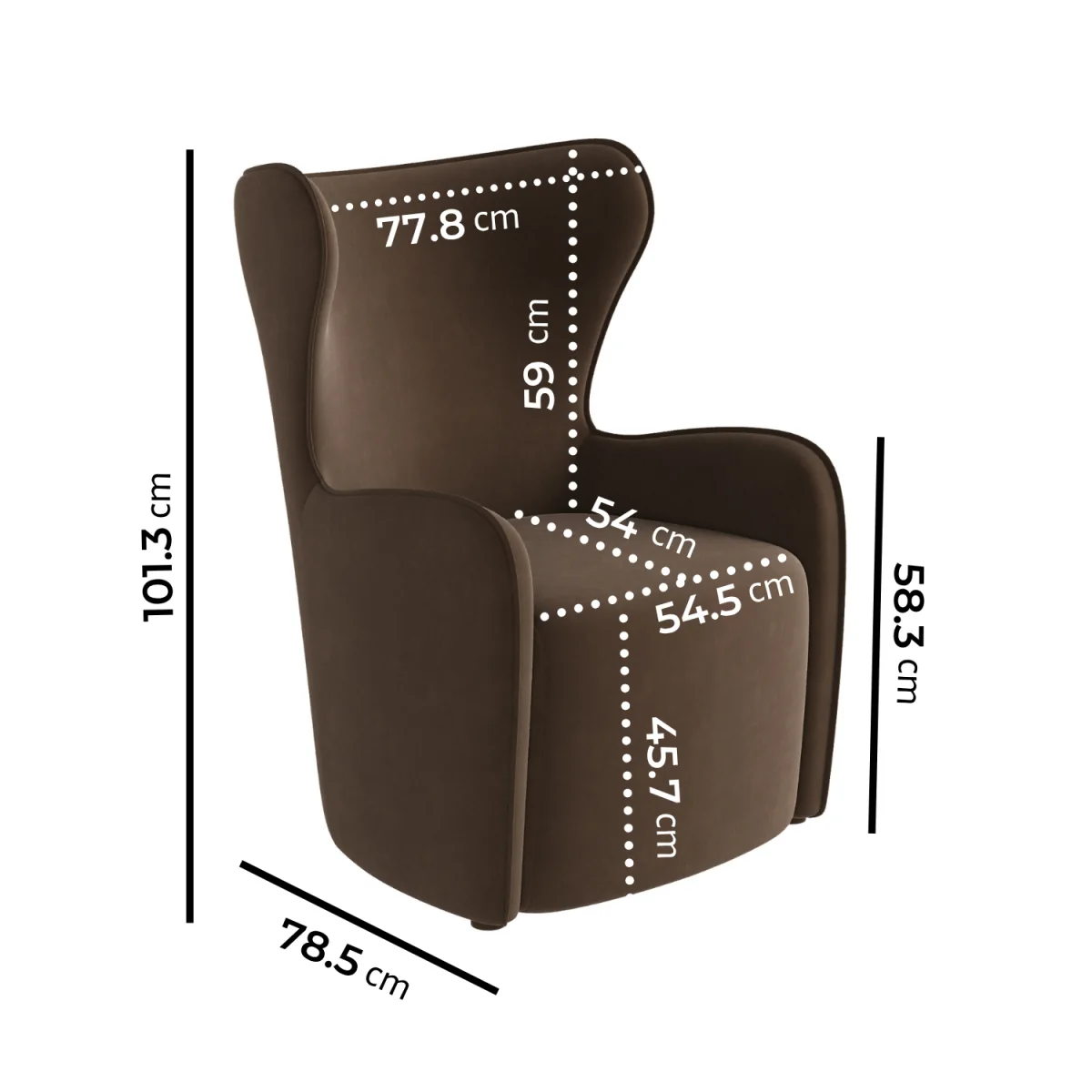 Brown Velvet Highback Accent chair - Paloma – image 2