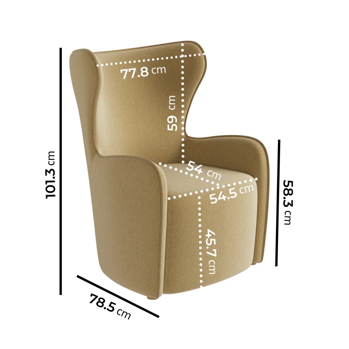 Paloma Armchair in Yellow Chenille – image 2