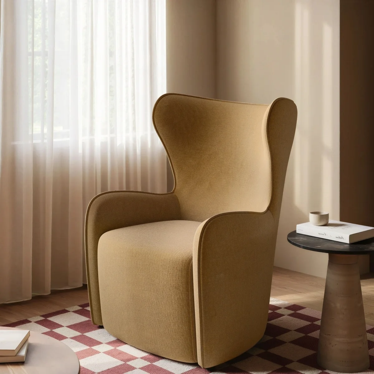 Paloma Armchair in Yellow Chenille – image 1