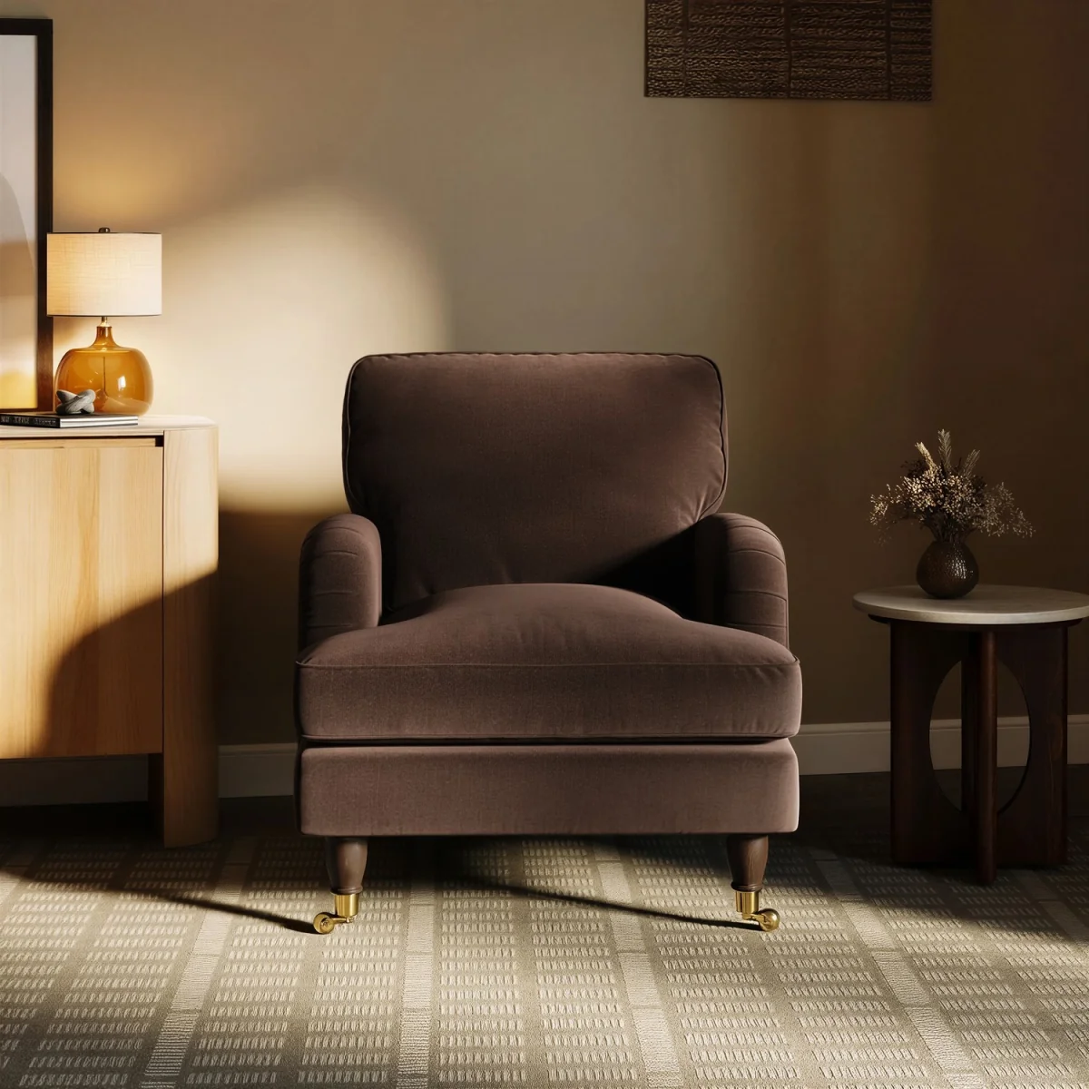 Brown Chenille Armchair - Payton – image 2