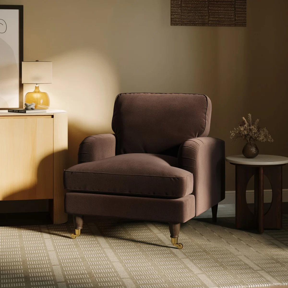 Brown Chenille Armchair - Payton – image 1