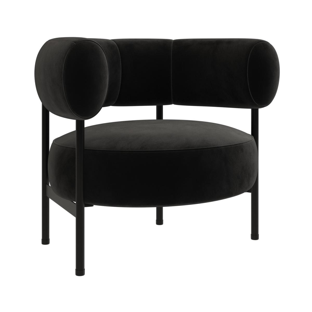 Black Velvet Curved Armchair - Romy – image 3