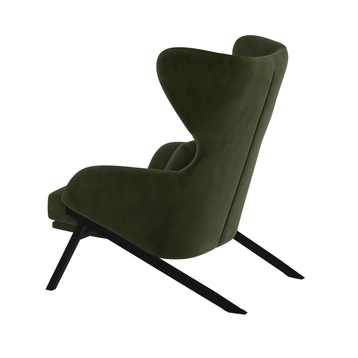 Dark Green Velvet Wingback Accent Chair - Clarence – image 13