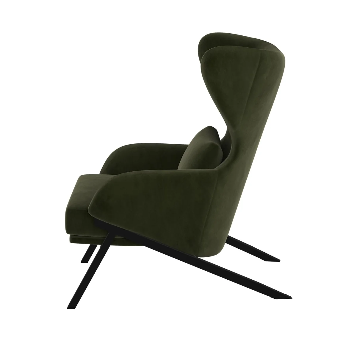 Dark Green Velvet Wingback Accent Chair - Clarence – image 14