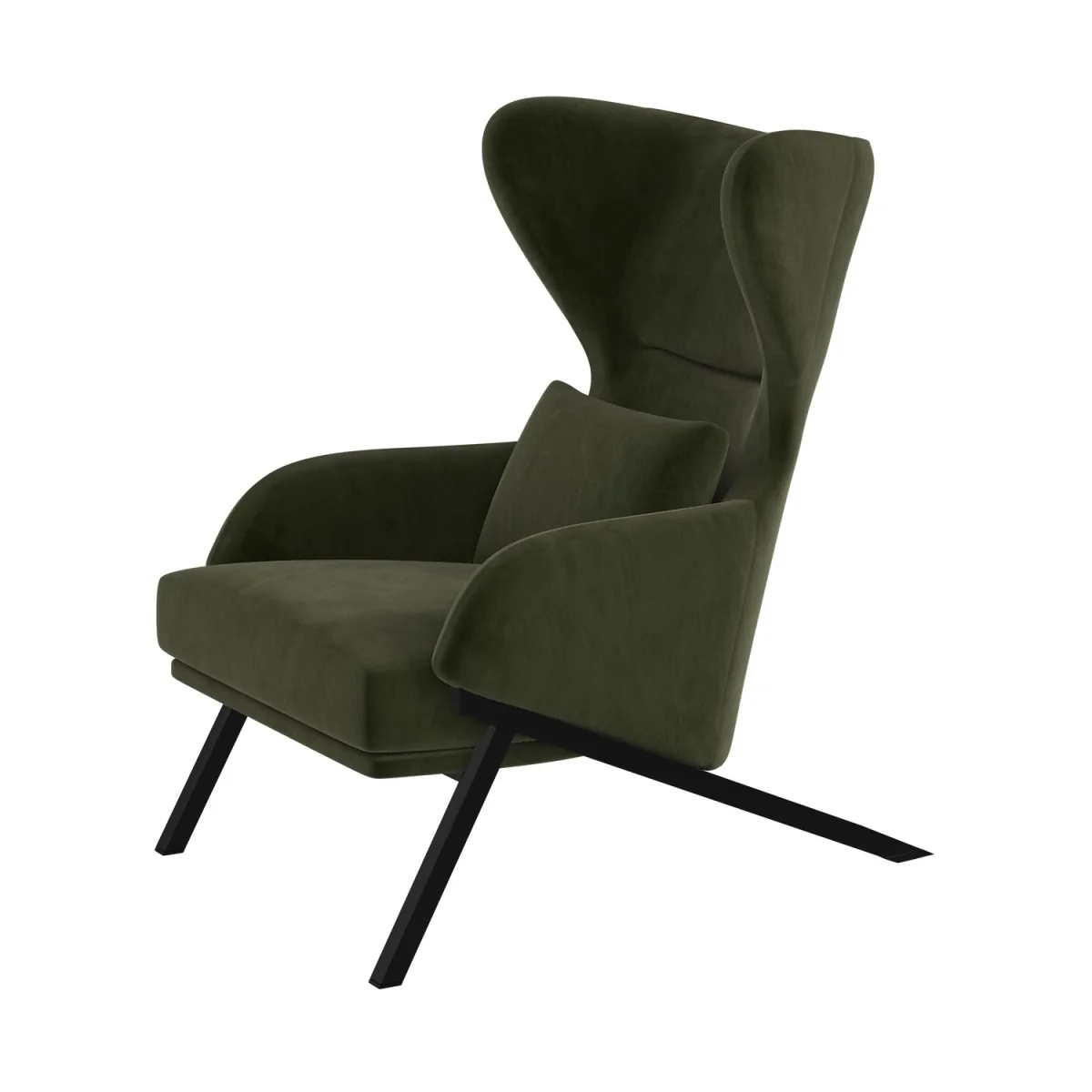 Dark Green Velvet Wingback Accent Chair - Clarence – image 15