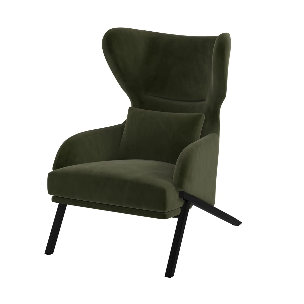 Dark Green Velvet Wingback Accent Chair - Clarence – image 16