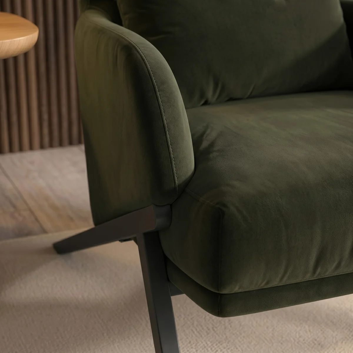 Dark Green Velvet Wingback Accent Chair - Clarence – image 4