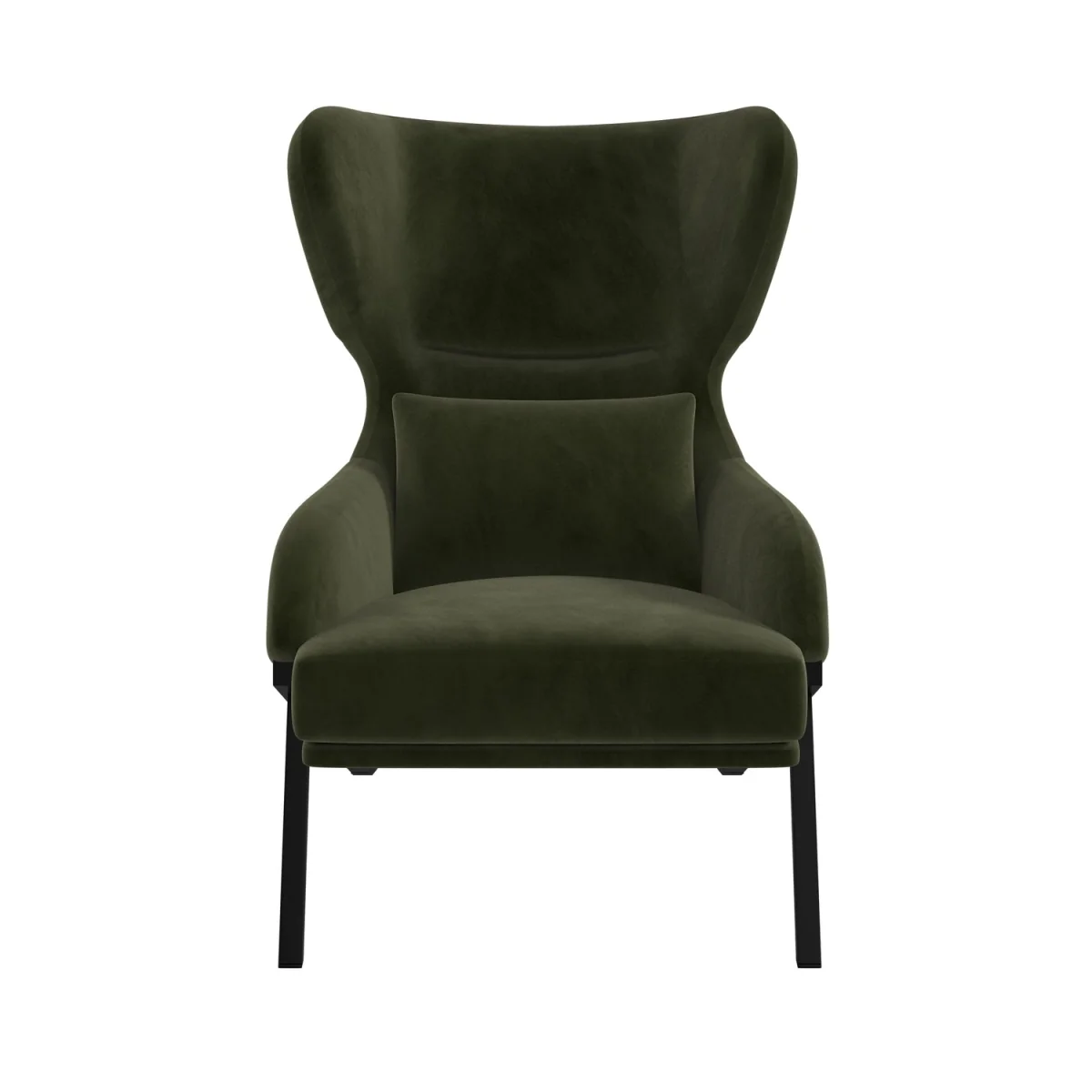 Dark Green Velvet Wingback Accent Chair - Clarence – image 5