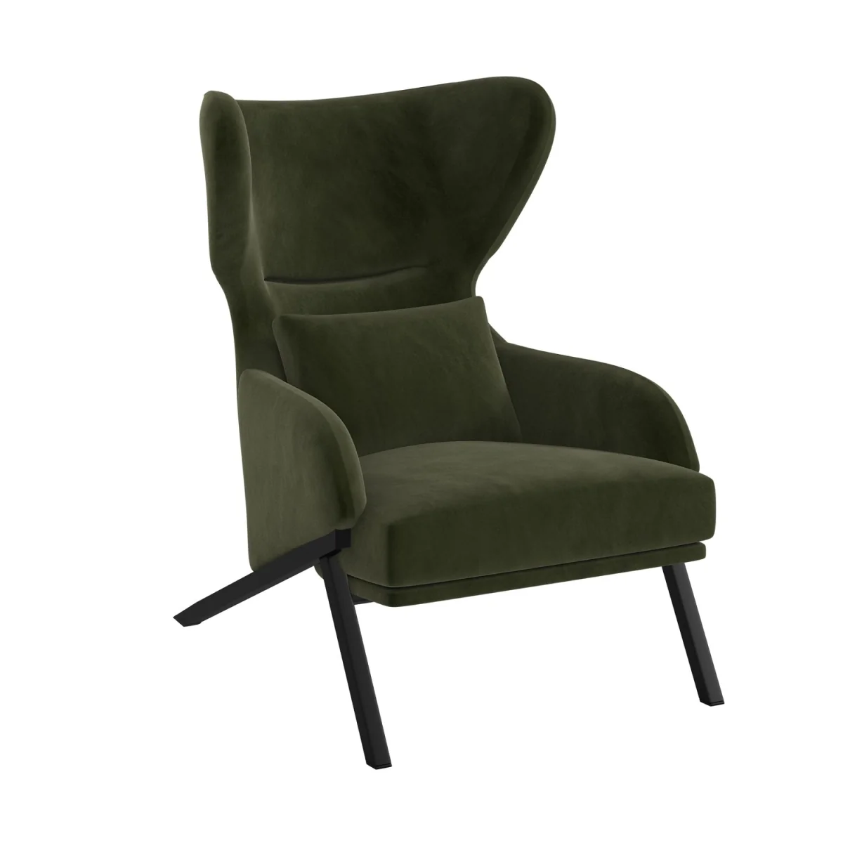 Dark Green Velvet Wingback Accent Chair - Clarence – image 6