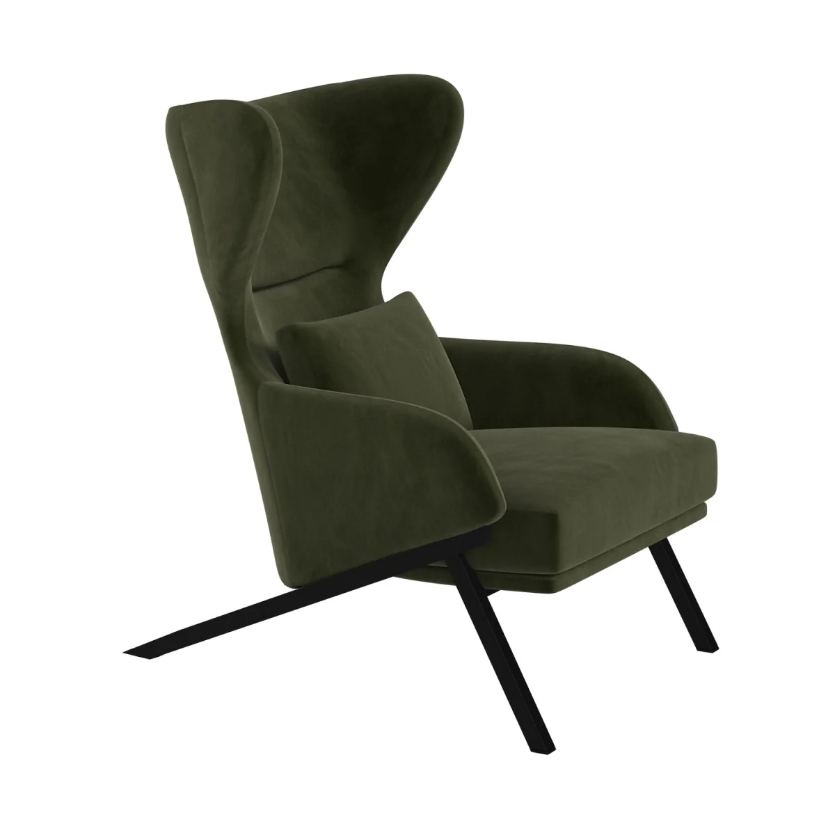 Dark Green Velvet Wingback Accent Chair - Clarence – image 8