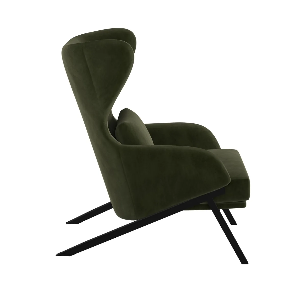 Dark Green Velvet Wingback Accent Chair - Clarence – image 9