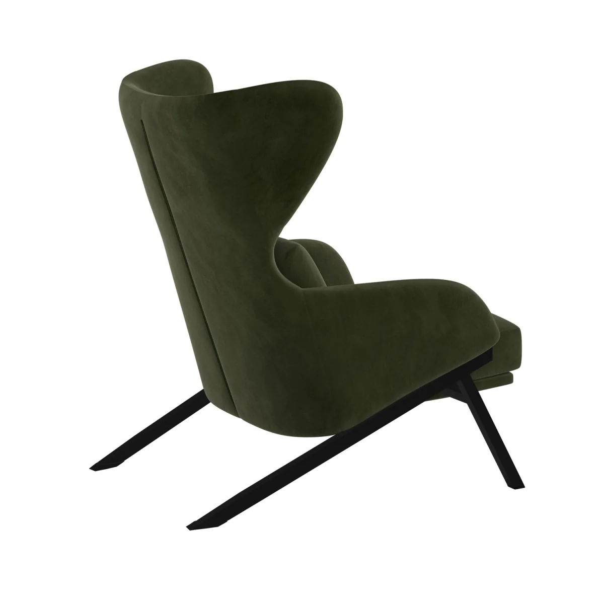 Dark Green Velvet Wingback Accent Chair - Clarence – image 10