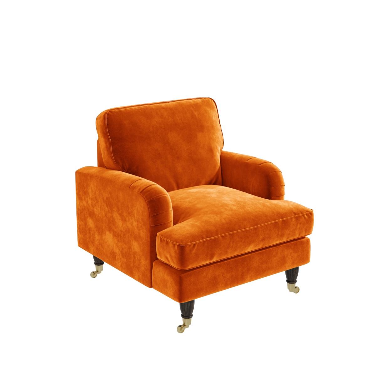 Opulence Orange Velvet Armchair - Payton – image 2