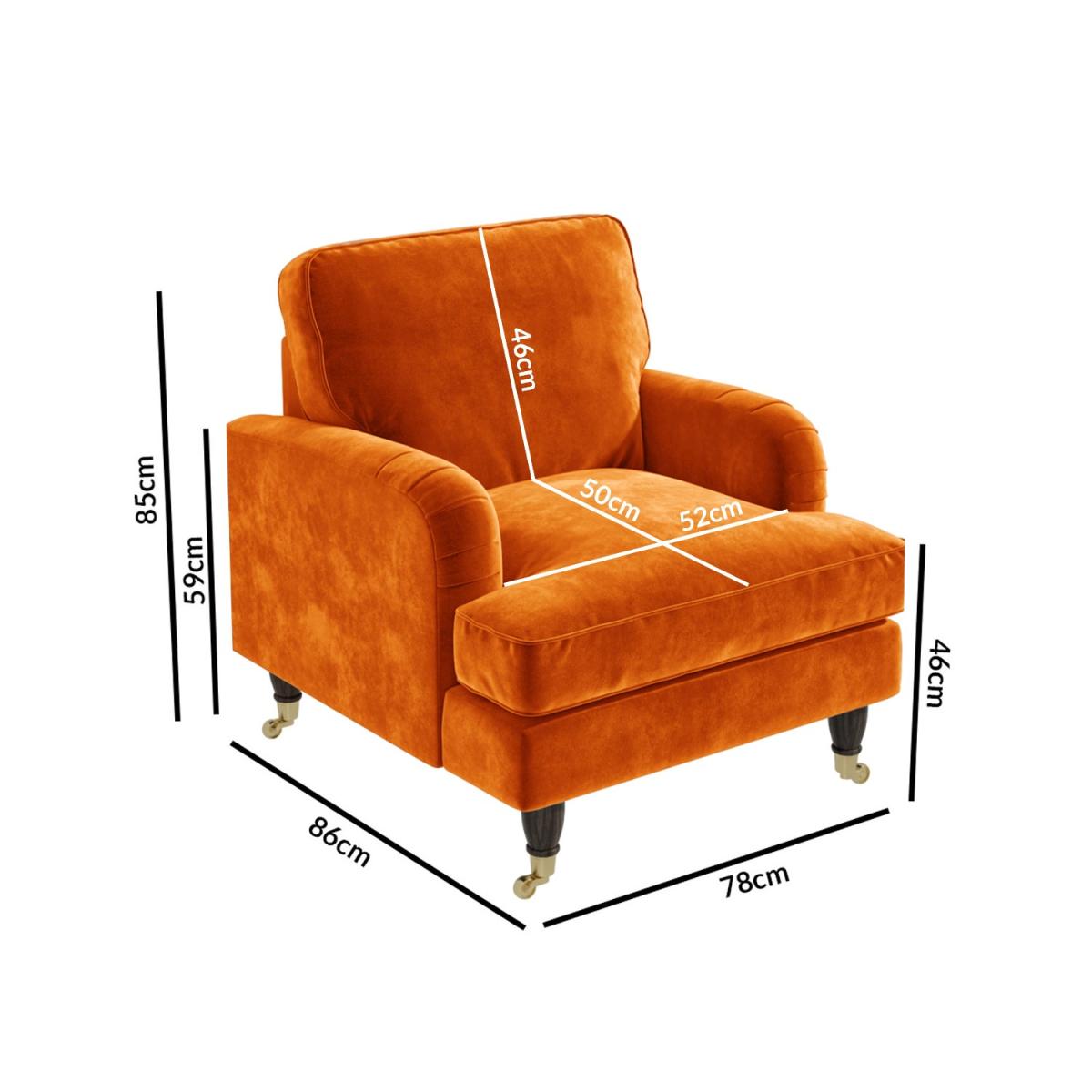 Opulence Orange Velvet Armchair - Payton – image 3