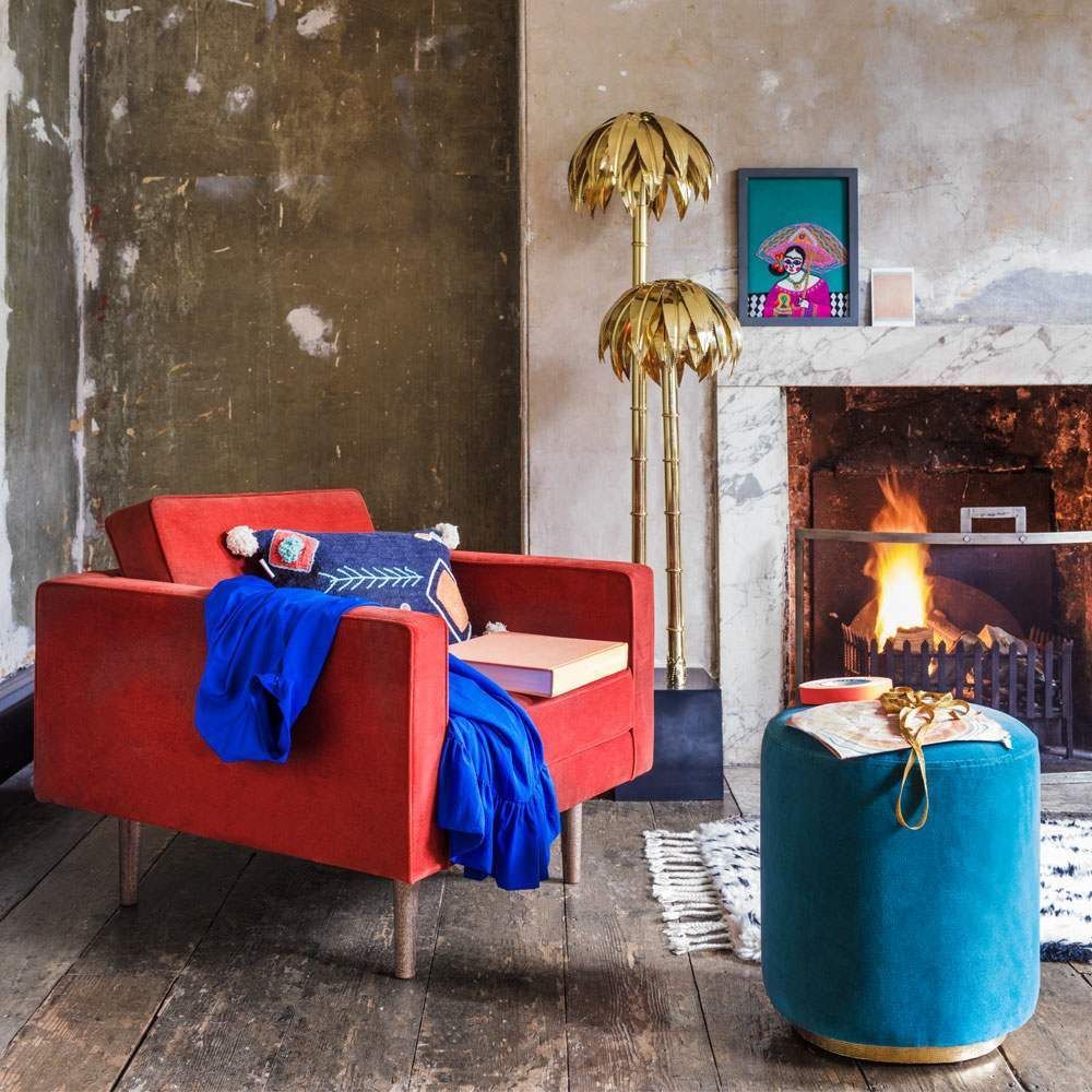 Oscar Burnt Orange Velvet Armchair – image 7