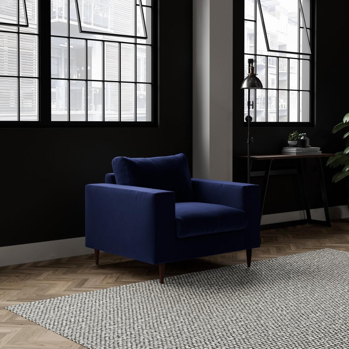 Swoon Evesham Velvet Armchair - Ink Blue – image 3