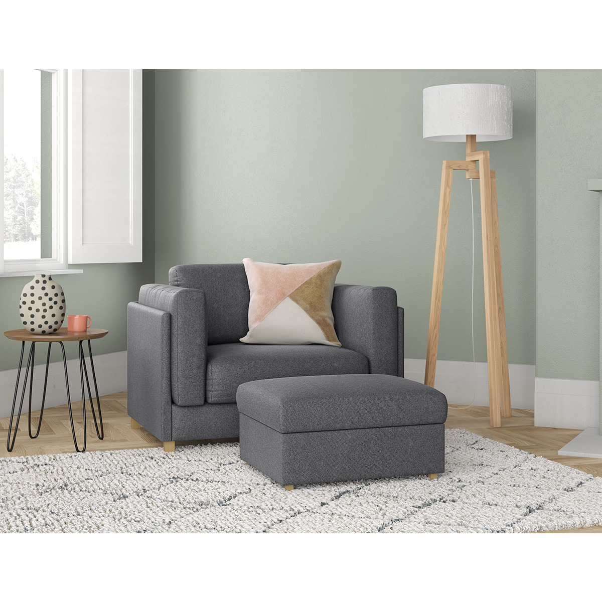 Colombo Teal FaBric Armchair Sofabed, Teal – image 8