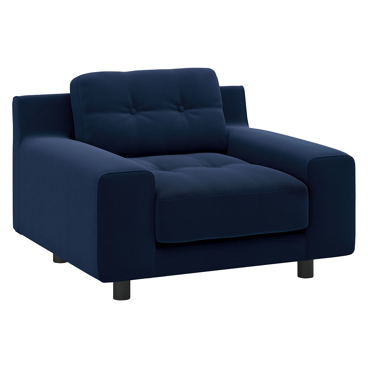 Hendricks Navy Blue Velvet Armchair, Navy – image 3