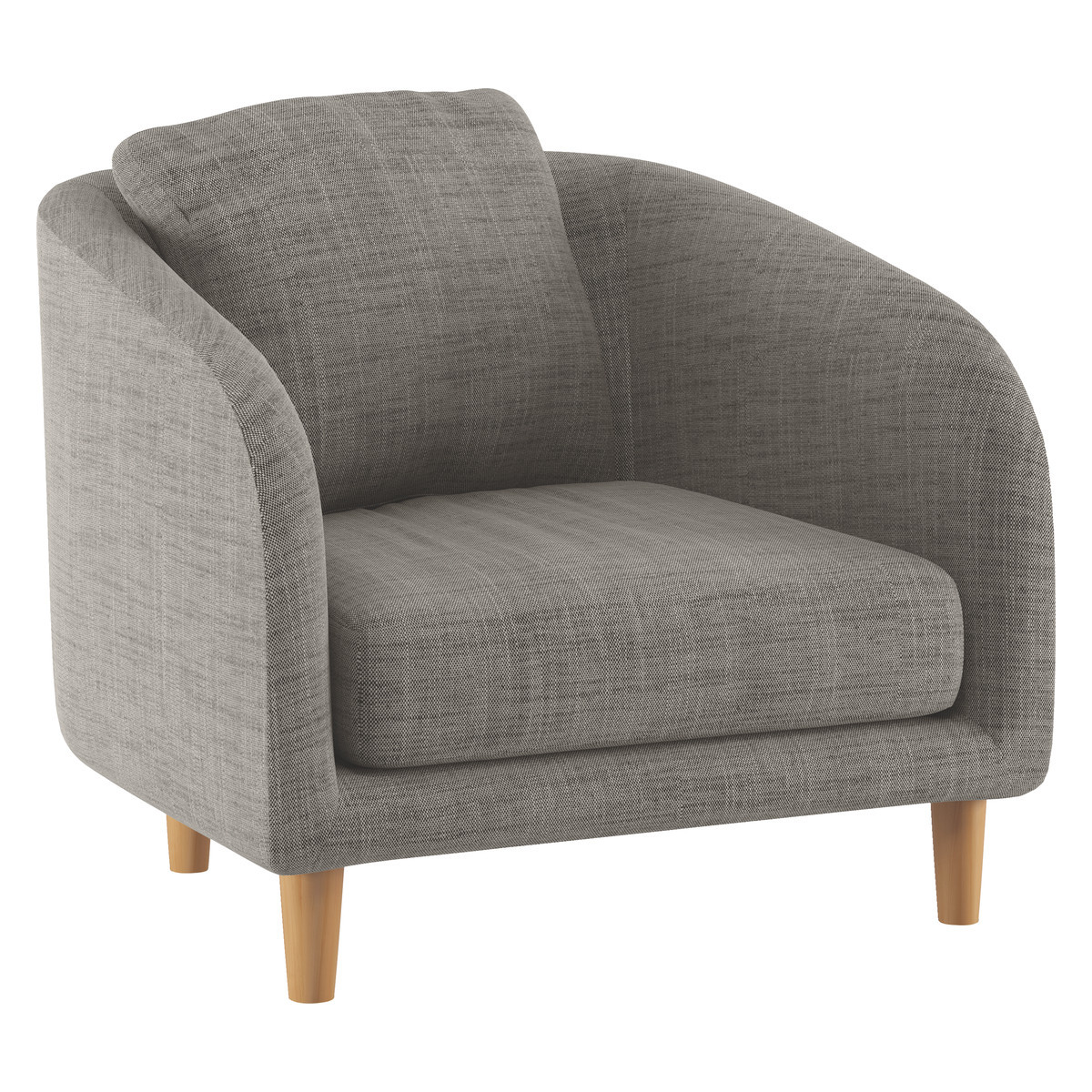 Colby Black And White Italian Woven FaBric Armchair, Black And White – image 3