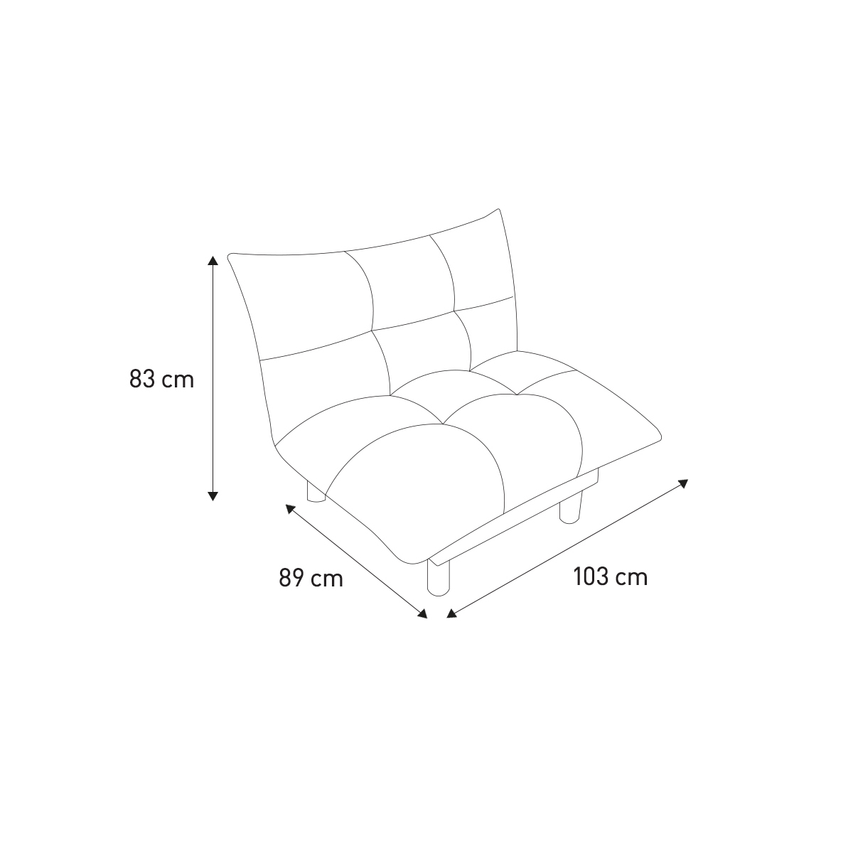 Habitat Kota Fabric Armchair - Charcoal, Charcoal – image 5