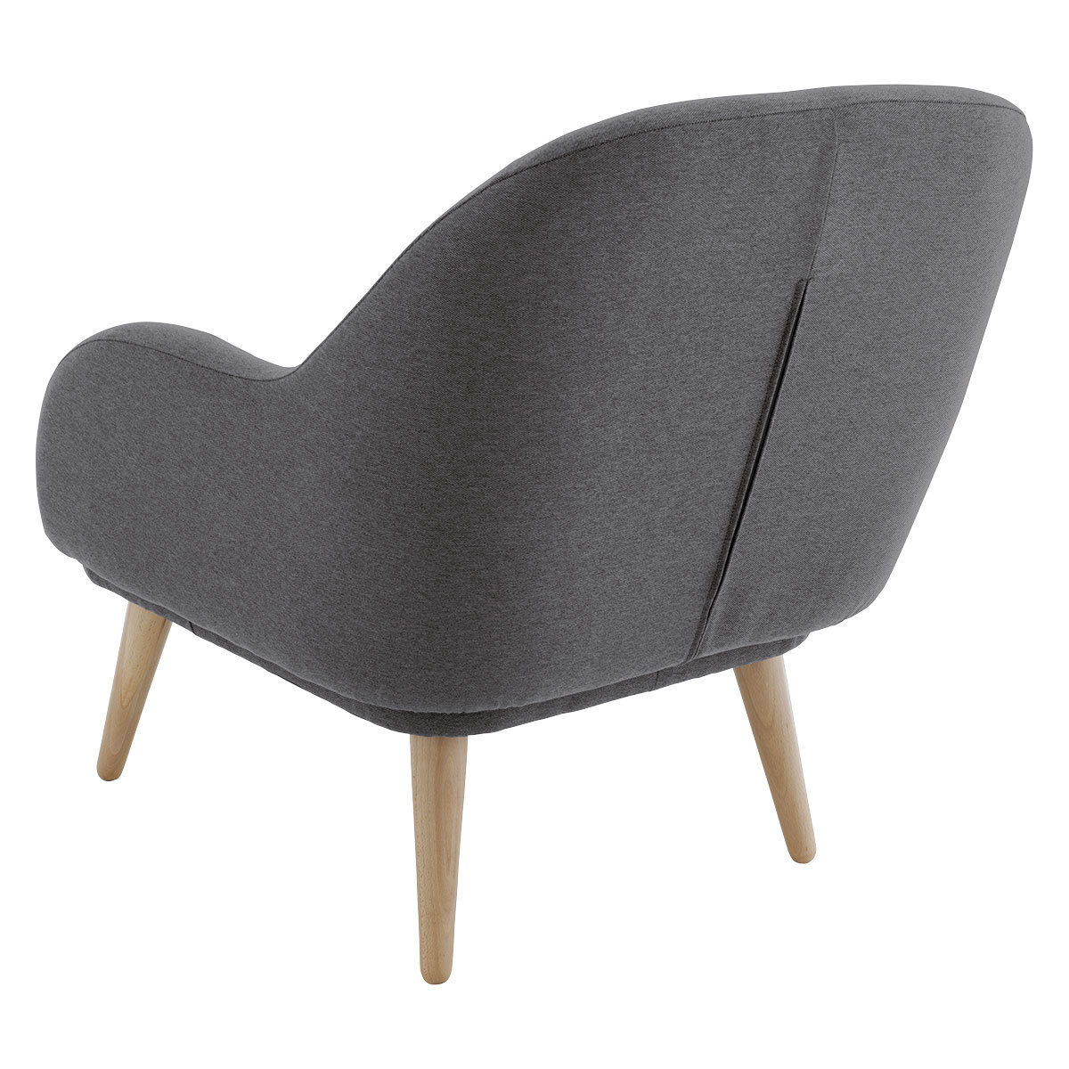 Momo Charcoal Grey FaBric Armchair With Wooden Legs, Charcoal – image 4