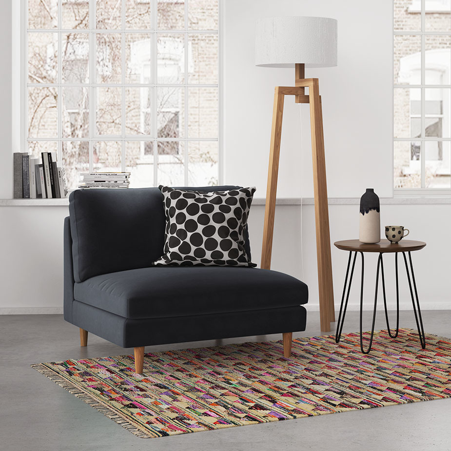 Teo Charcoal Grey FaBric Armchair, Charcoal – image 2