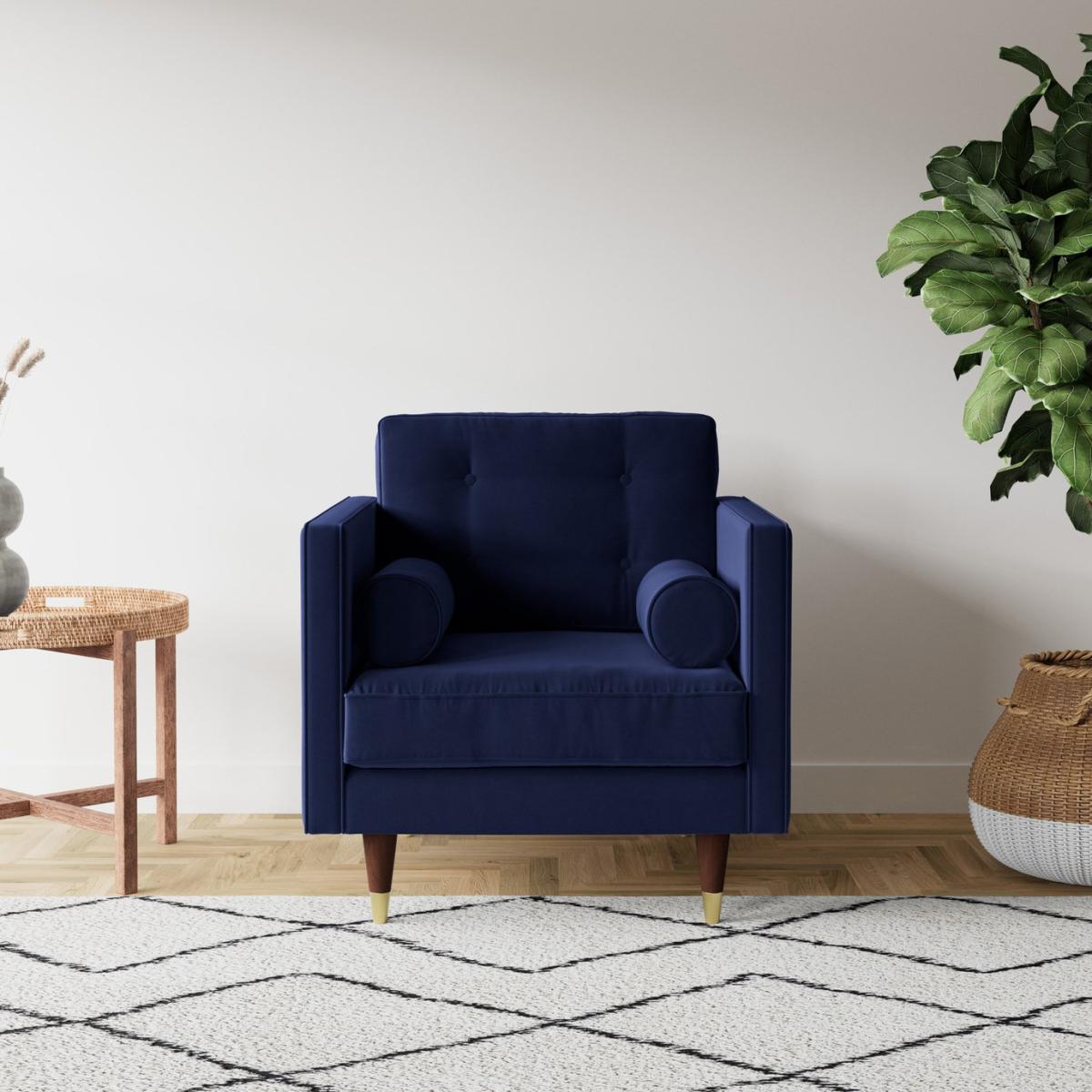 Swoon Porto Velvet Armchair - Ink Blue – image 3