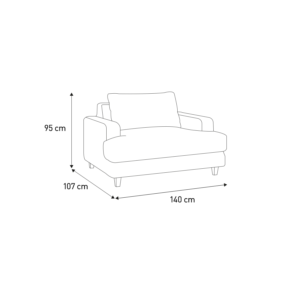 Wiltons Grey Woven FaBric Armchair, Grey – image 7