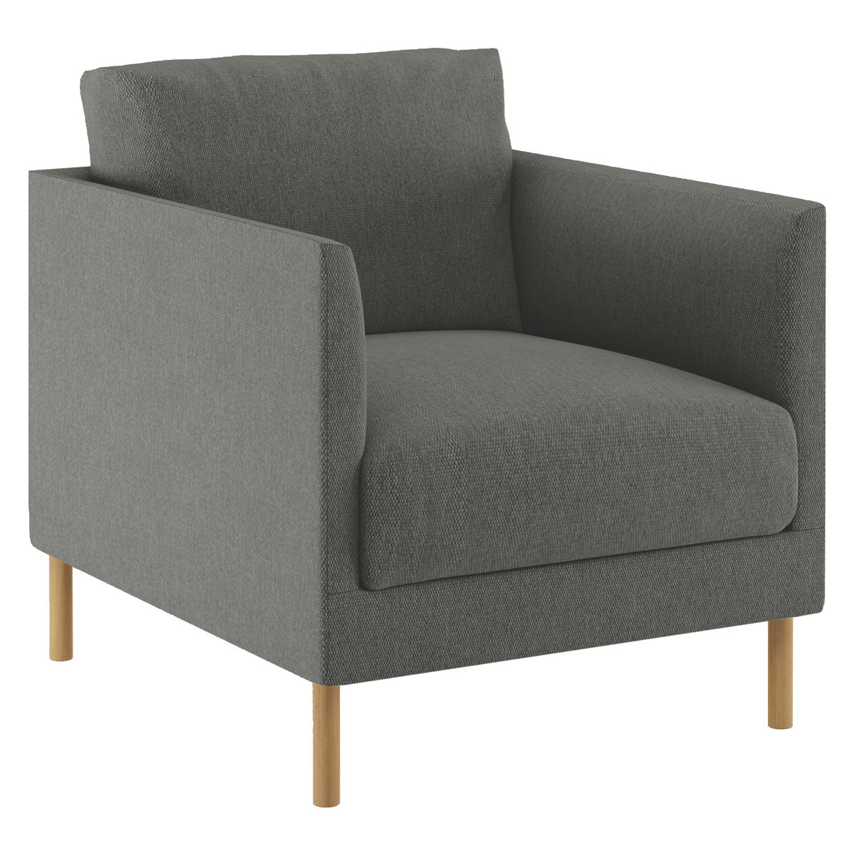 Hyde Charcoal Grey FaBric Armchair, Wooden Legs, Charcoal – image 3